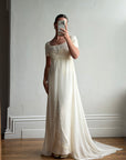Vintage 90s Romantic Cap Sleeve Wedding Gown