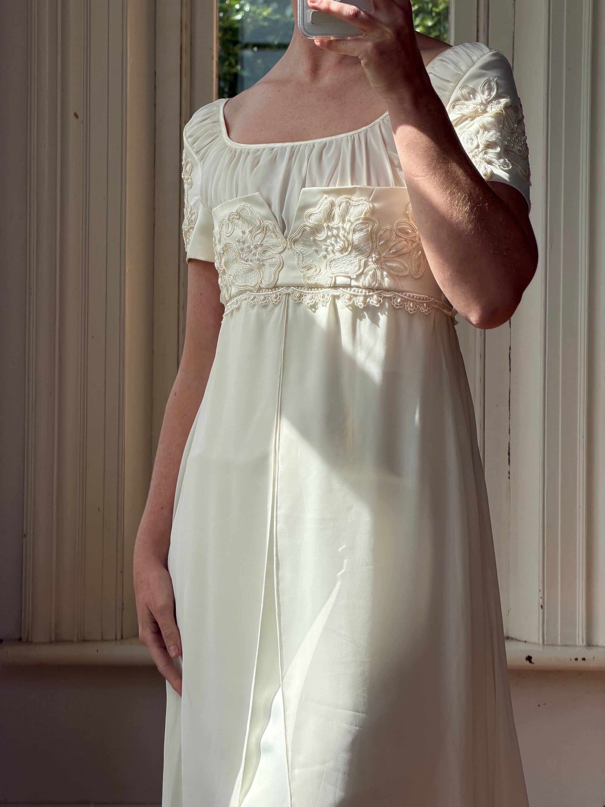 Vintage 90s Romantic Cap Sleeve Wedding Gown