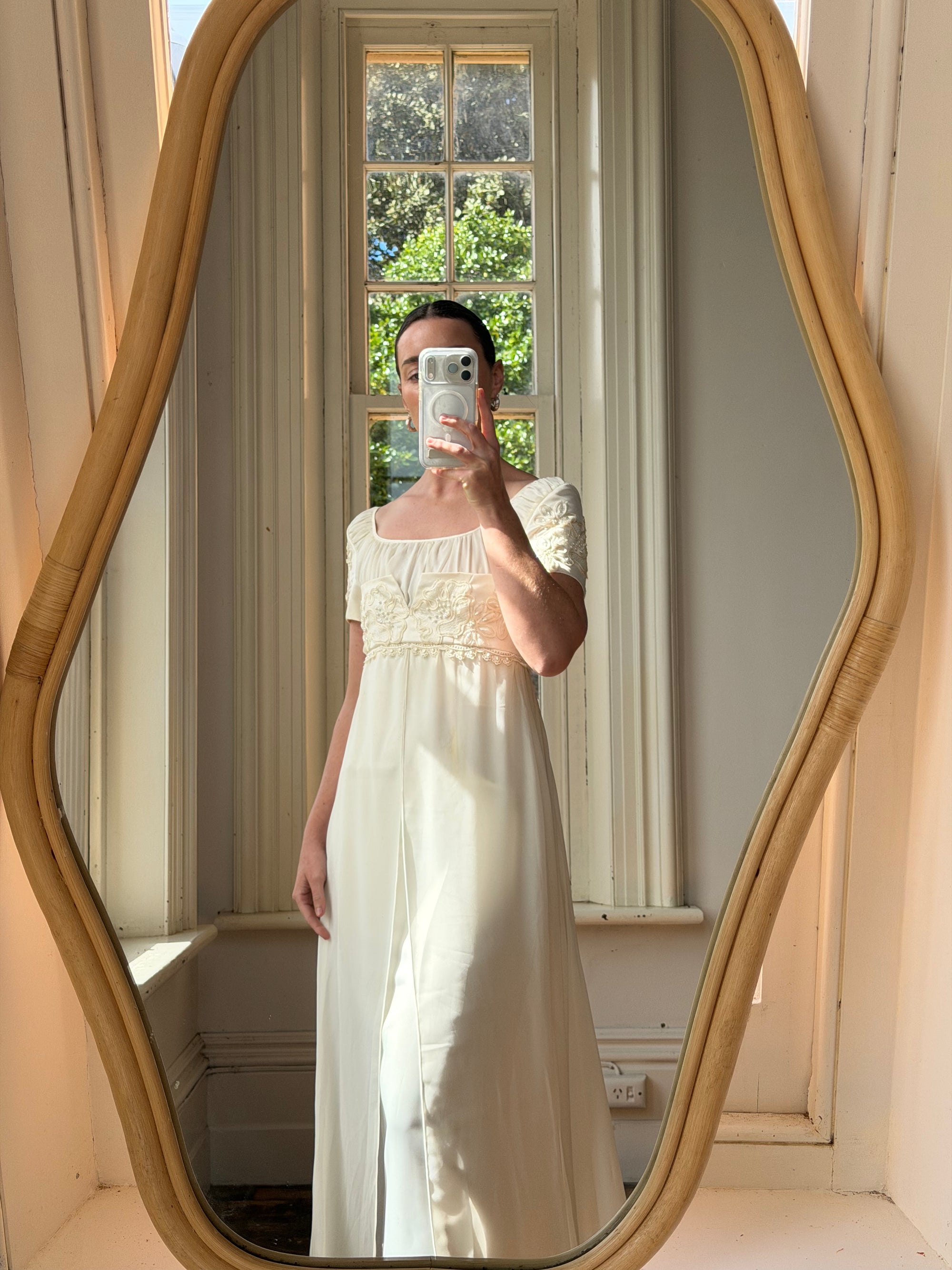 Vintage 90s Romantic Cap Sleeve Wedding Gown