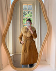 Vintage 90s Suede Fur Penny Lane Caramel