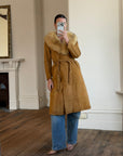 Vintage 90s Suede Fur Penny Lane Caramel