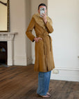 Vintage 90s Suede Fur Penny Lane Caramel