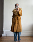 Vintage 90s Suede Fur Penny Lane Caramel