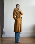 Vintage 90s Suede Fur Penny Lane Caramel