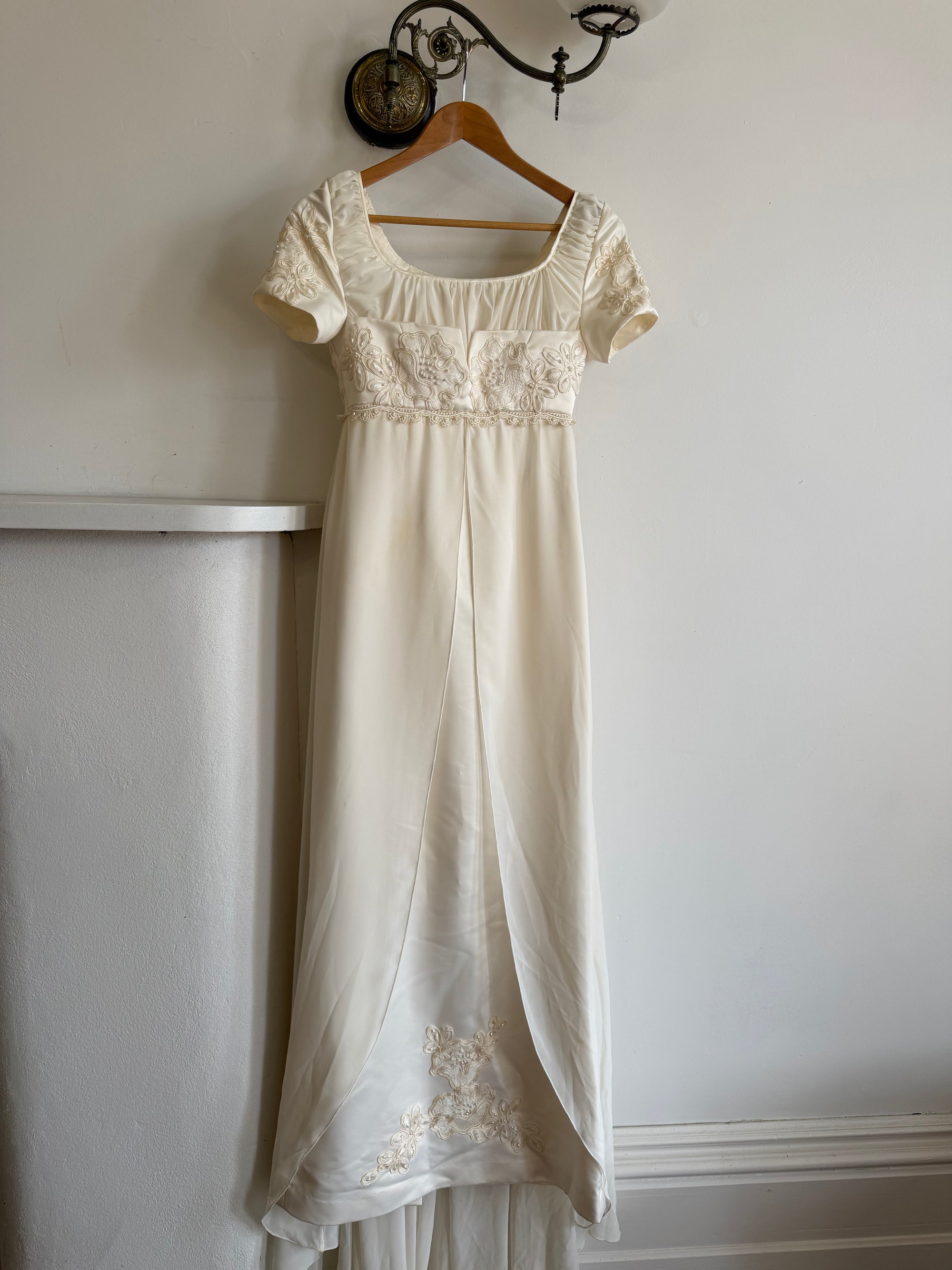 Vintage 90s Romantic Cap Sleeve Wedding Gown