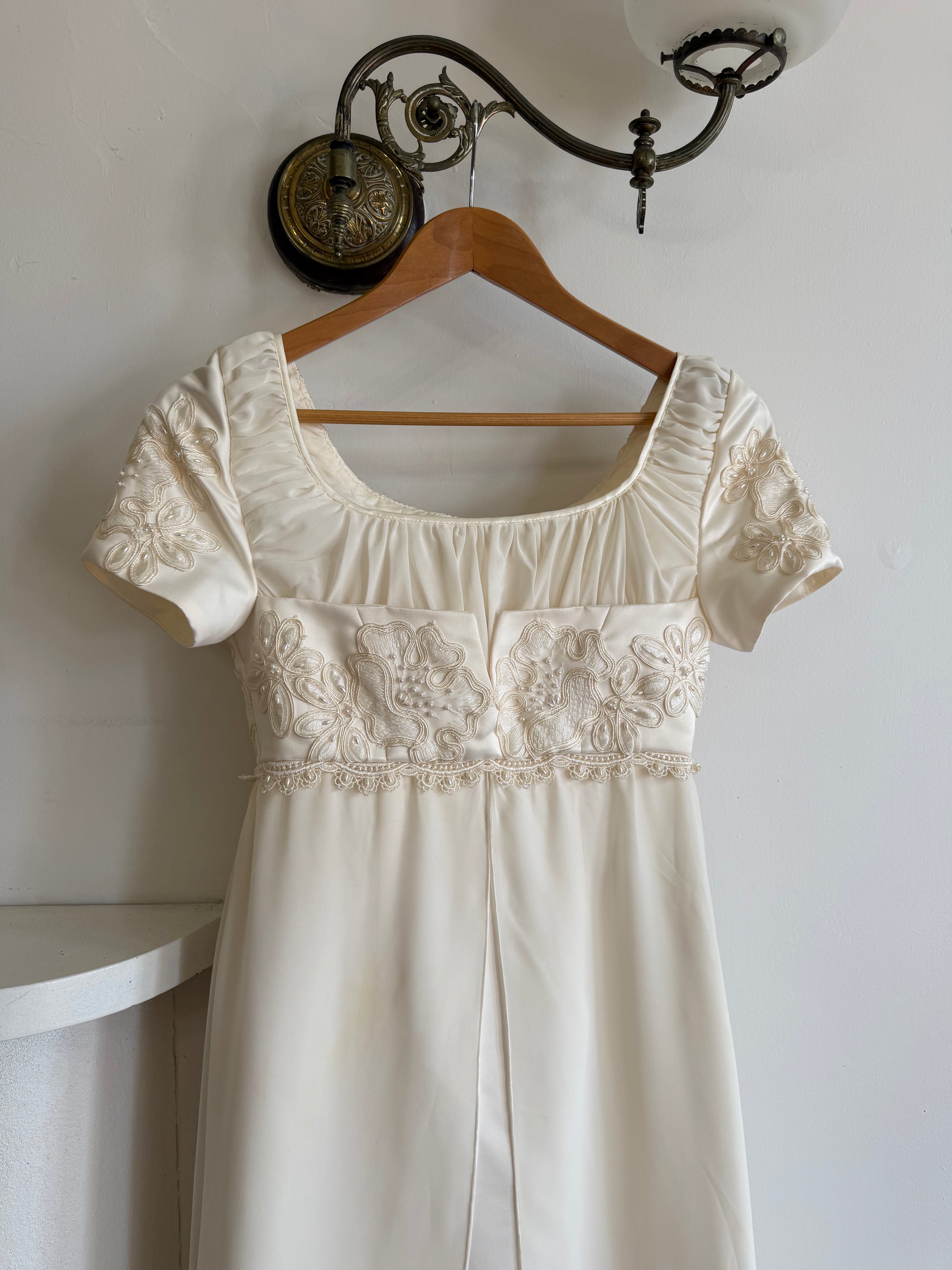 Vintage 90s Romantic Cap Sleeve Wedding Gown