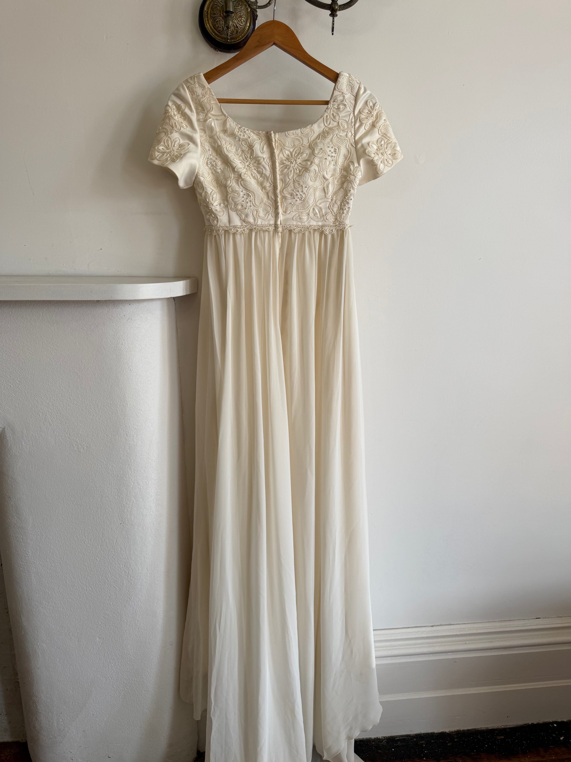 Vintage 90s Romantic Cap Sleeve Wedding Gown