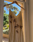 Vintage Y2K Velvet Chiffon Butterfly Print Handkerchief Hem Dress