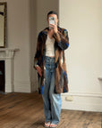 Vintage 90s Multi-Colour Patchwork Fur Coat