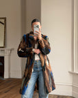 Vintage 90s Multi-Colour Patchwork Fur Coat