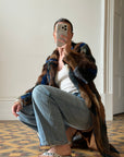 Vintage 90s Multi-Colour Patchwork Fur Coat