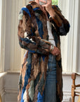 Vintage 90s Multi-Colour Patchwork Fur Coat