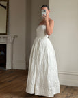 Vintage Y2K Floral Jacquard Strapless Ballgown