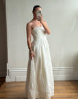 Vintage Y2K Floral Jacquard Strapless Ballgown