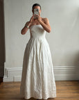 Vintage Y2K Floral Jacquard Strapless Ballgown