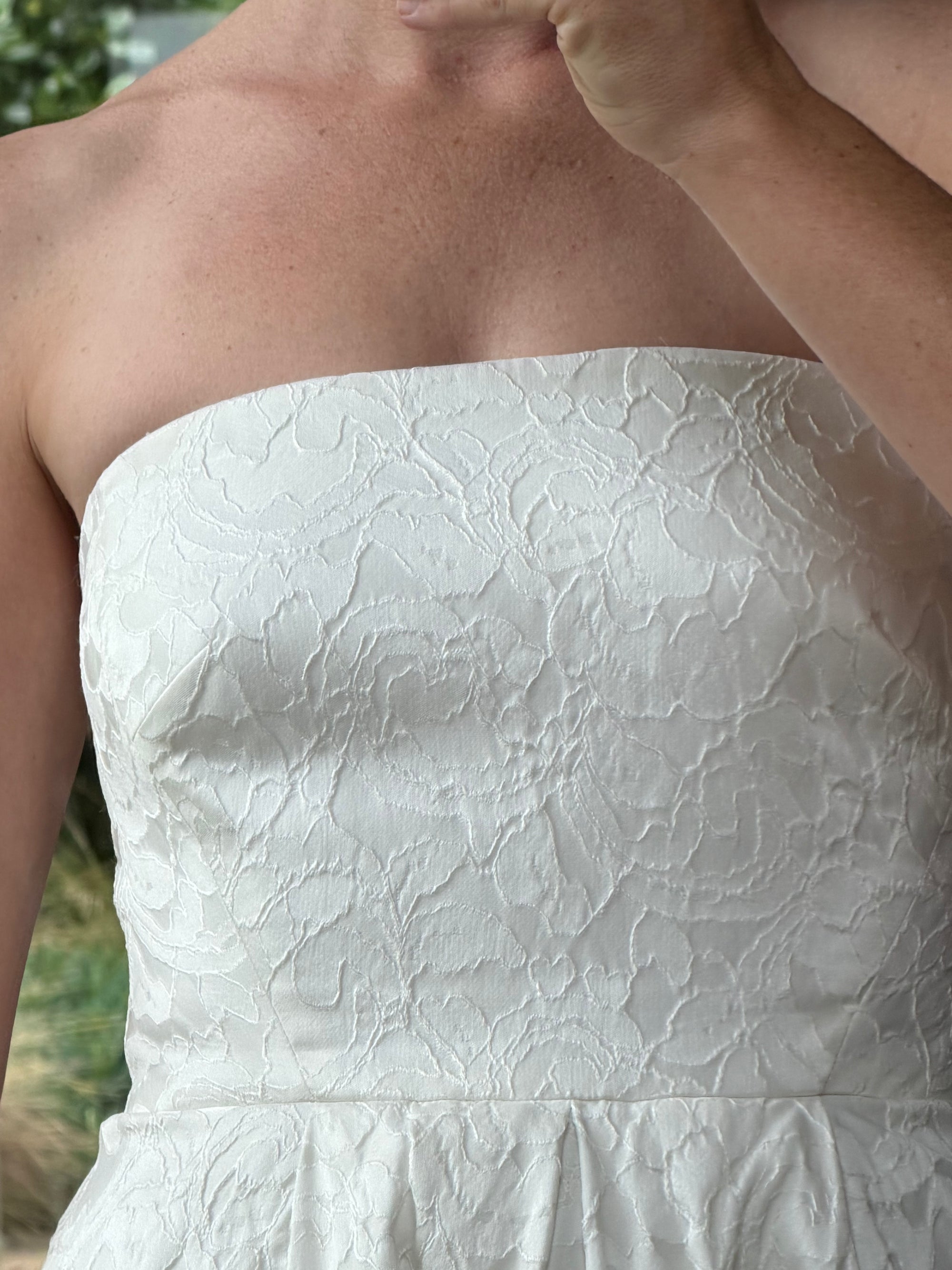 Vintage Y2K Floral Jacquard Strapless Ballgown