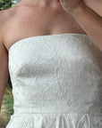 Vintage Y2K Floral Jacquard Strapless Ballgown