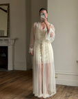 Vintage Y2K Sheer Victoria's Secret Lace Applique Tie Robe