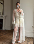 Vintage Y2K Sheer Victoria's Secret Lace Applique Tie Robe