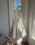 Vintage 90s Australian Made Satin Rosette Basque Waist Ballgown
