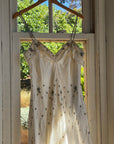 Vintage 90s Italian Crystal and Rhinestone Silk Backless Wedding Gown
