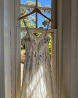 Vintage 90s Italian Crystal and Rhinestone Silk Backless Wedding Gown