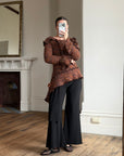 Vintage 90s Chunky Knit Fairy Top with Flowers Rust