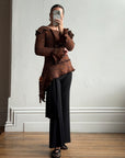 Vintage 90s Chunky Knit Fairy Top with Flowers Rust