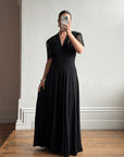 Vintage 40s Guipure Lace Short Sleeved Gown Noir