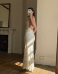 Vintage 90s Iridescent Sequin Bias Slip Dress