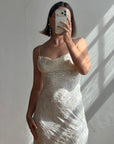Vintage 90s Iridescent Sequin Bias Slip Dress