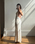 Vintage 90s Iridescent Sequin Bias Slip Dress