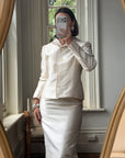 Vintage 90s Dolce & Gabbana Ivory Silk Shantung Two-Piece Bridal Suit