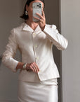 Vintage 90s Dolce & Gabbana Ivory Silk Shantung Two-Piece Bridal Suit