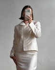 Vintage 90s Dolce & Gabbana Ivory Silk Shantung Two-Piece Bridal Suit