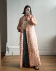 Vintage 40s Blush Quilted Trapunto Silk Satin Coat