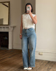 Vintage 60s White Paillette Sequin Top