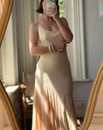 Vintage 90s Italian Silk Nude Ombre Sunrise Slip Gown