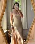 Vintage 90s Italian Silk Nude Ombre Sunrise Slip Gown