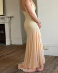 Vintage 90s Italian Silk Nude Ombre Sunrise Slip Gown