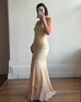 Vintage 90s Italian Silk Nude Ombre Sunrise Slip Gown