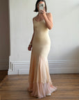 Vintage 90s Italian Silk Nude Ombre Sunrise Slip Gown