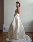 Vintage 80s Mermaid Silk Taffeta Bridal Ballgown Set