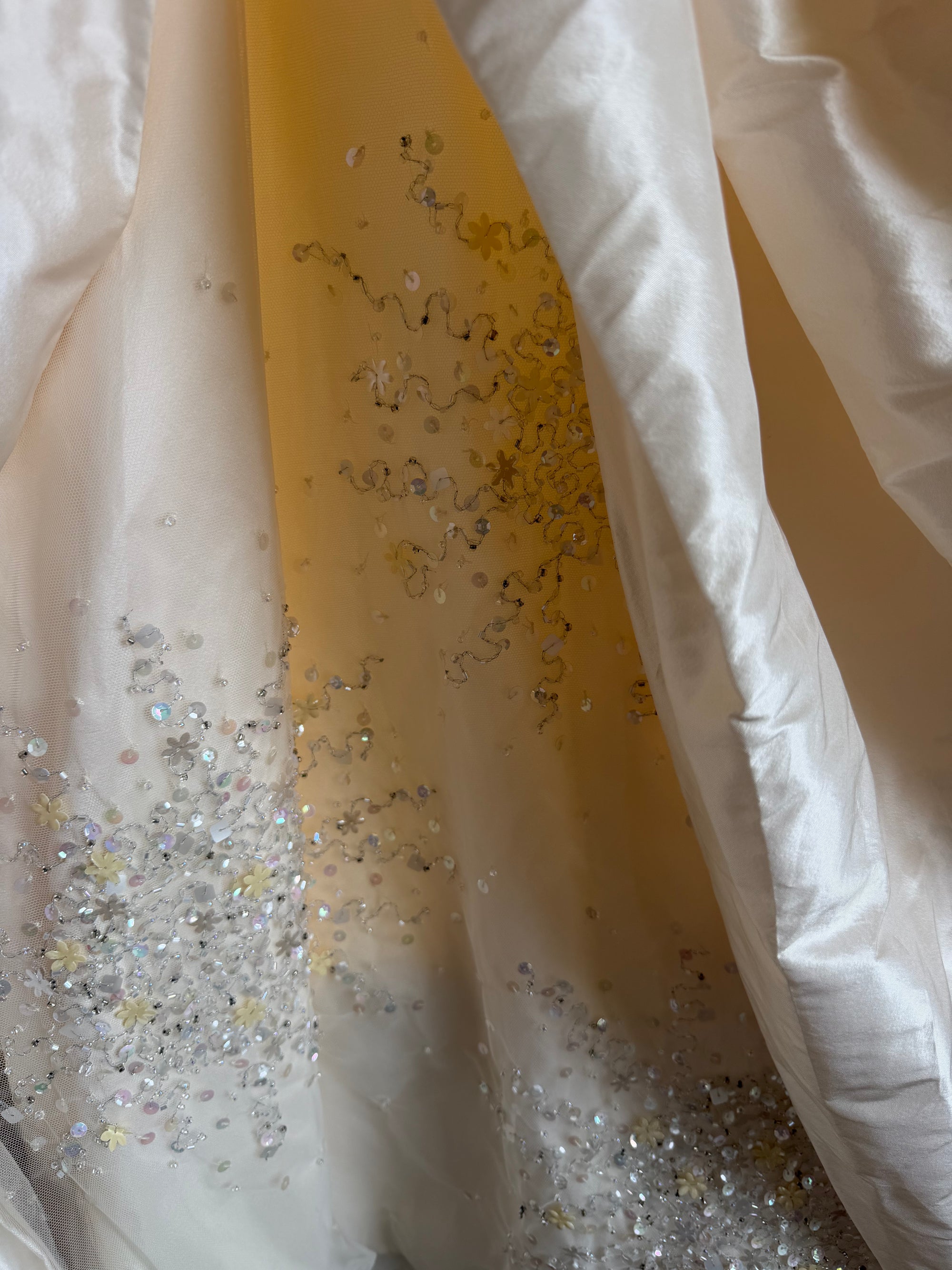 Vintage 80s Mermaid Silk Taffeta Bridal Ballgown Set
