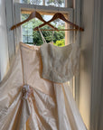 Vintage 80s Mermaid Silk Taffeta Bridal Ballgown Set
