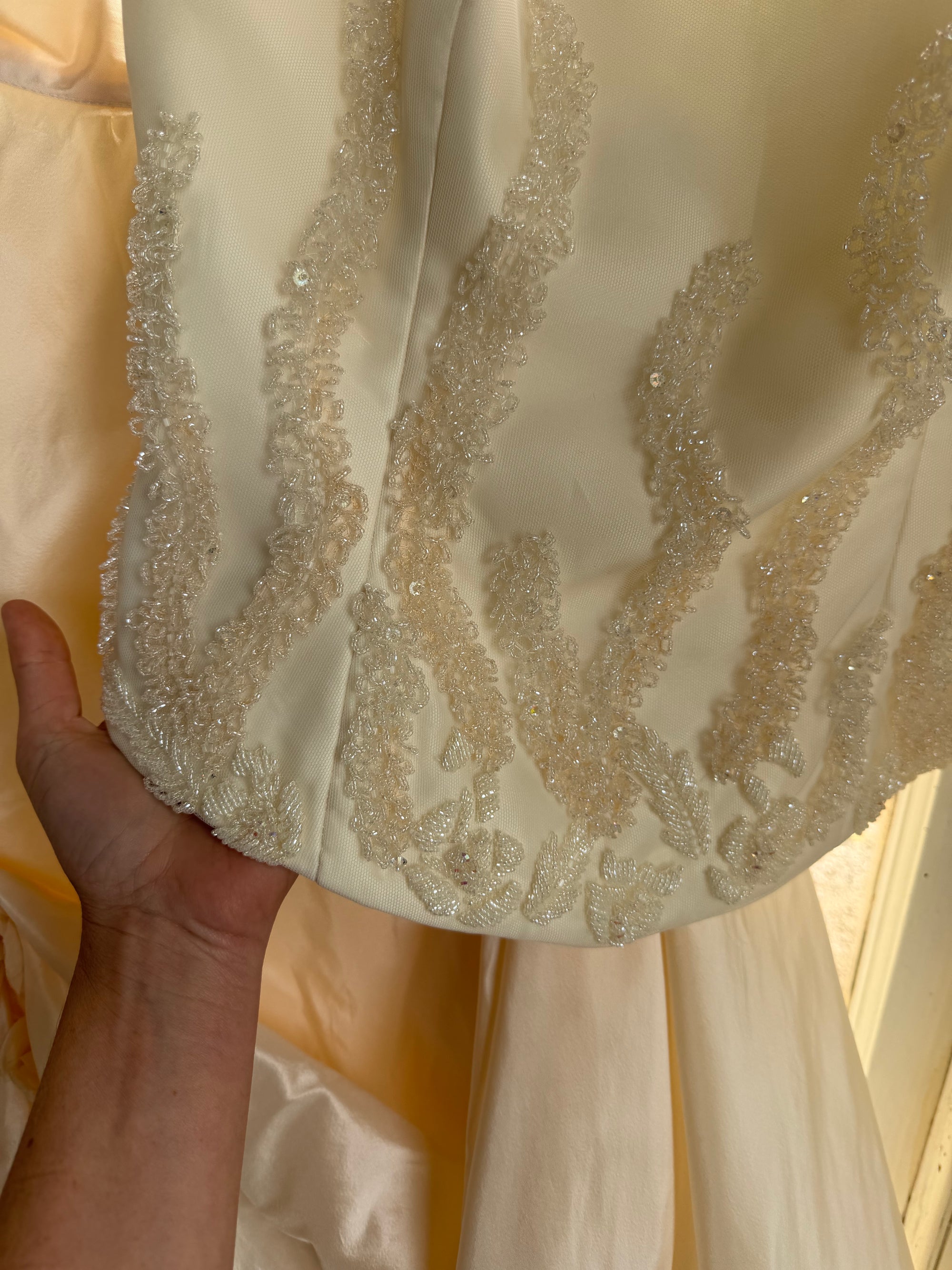 Vintage 80s Mermaid Silk Taffeta Bridal Ballgown Set