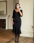 Vintage 90s Escada Tailored Wool Two-Piece Set Noir