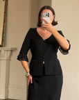 Vintage 90s Escada Tailored Wool Two-Piece Set Noir