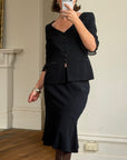 Vintage 90s Escada Tailored Wool Two-Piece Set Noir