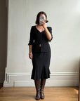 Vintage 90s Escada Tailored Wool Two-Piece Set Noir